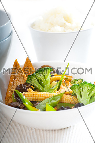 fresh and healthy tofu,beancurd with mix vegetables typical chinese dish