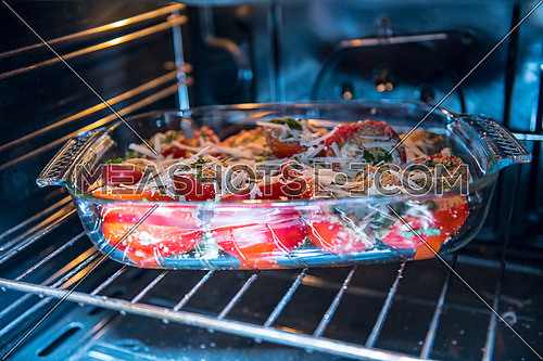 Grilled Tomato with Mozzarella in oven