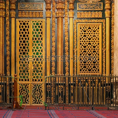 Shrine of Muhammad Ali with golden decorations, Mosque of Muhammad Ali, Citadel of Cairo, Egypt