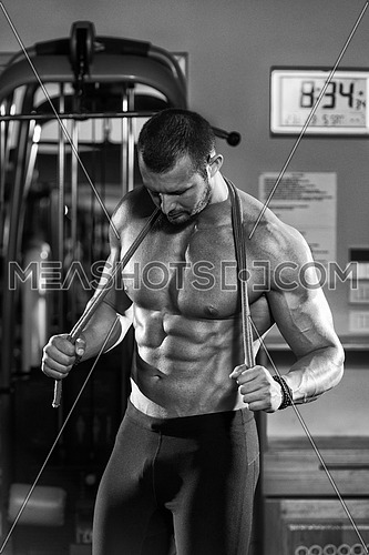Handsome Muscular Man With Jumping Rope