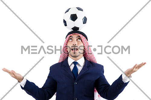 Arab businessman with football
