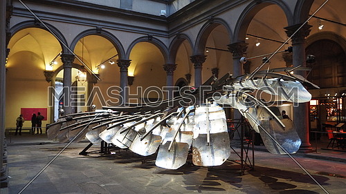 A metal abstrat piece at Exposition Ai Weiwei Florence Palazzo Strozzi