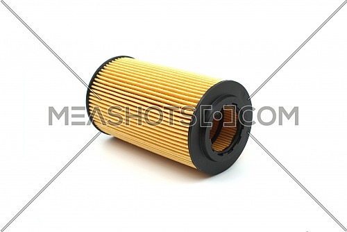 Vehicle engine oil filter isolated on white background. Automotive industry