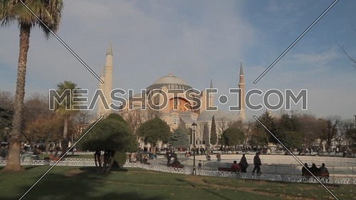 ISTANBUL - DEC 08: Hagia Sophia Museum, Sultanahmet Square on December 08, 2012 in Istanbul. Basilica is a world wonder of Istanbul since it was built