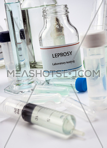 Test leprosy in laboratory, conceptual image, vertical composition