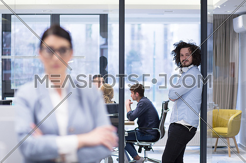 Portrait Of Successful Business people Entrepreneur At Busy startup Office
