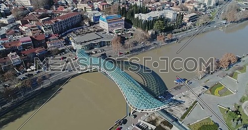 Drone shots for The Bridge of Peace IN TIBILISI Georgia