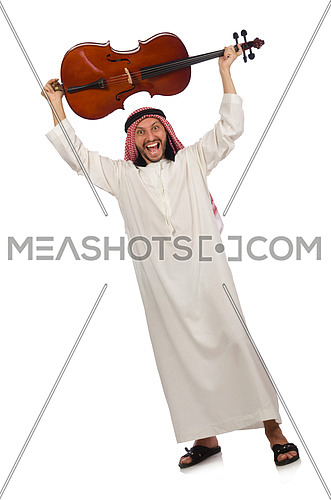 Arab man playing musical instrument