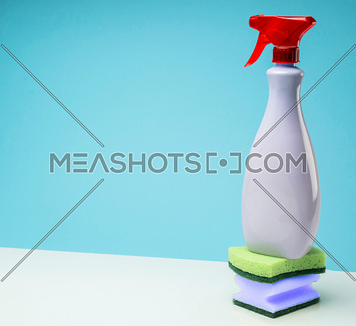 Cleaning pot on scouring pads, conceptual image