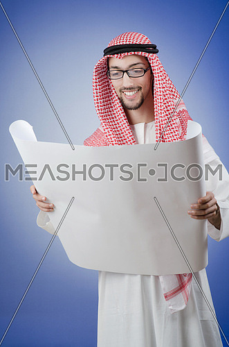 Arab engineer with drawings
