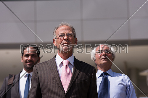 Business executives standing together