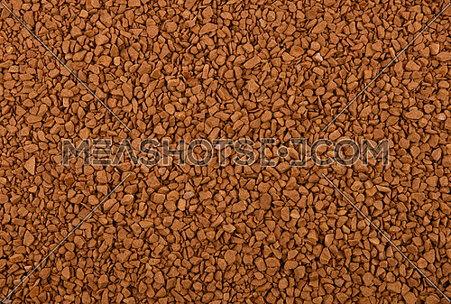 Close up background texture of freeze dried instant coffee granules