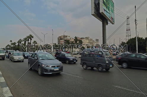 Fixed Shot for traffic at Salah Salim Street at Daytime