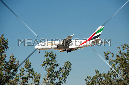 Emirates Airlines Airbus A380-800 Airplane landing