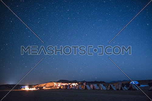 Camping under the stars in the desert