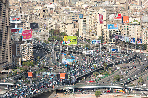 cairo downtown traffic jam in rush hour