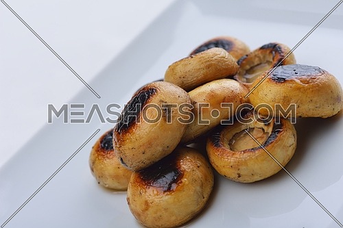 mashroom food vegetable grilled isolated on white background
