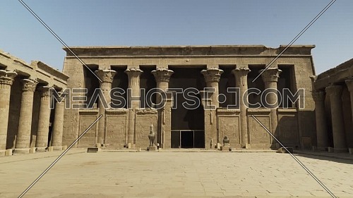Track in for Temple of Edfu yard Egypt by day