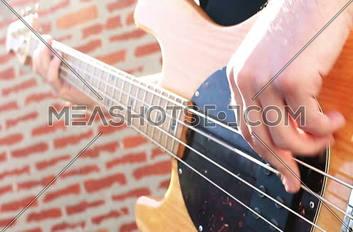 Bass Guitar Player Playing Bass
