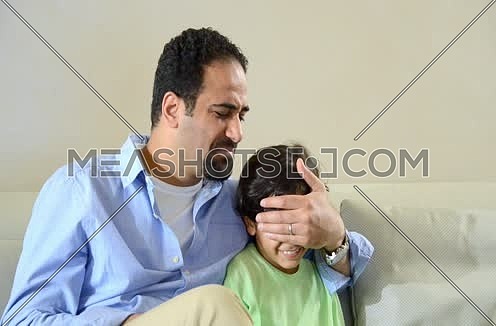 middle eastern Father and son enjoying quality time together