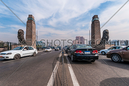 Long shot for Qasr Al Nile Bridge at day