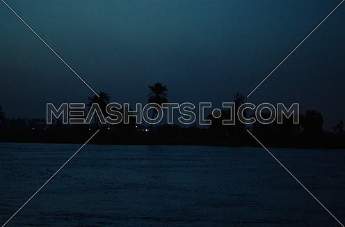Long Shot for River Nile bank at night
