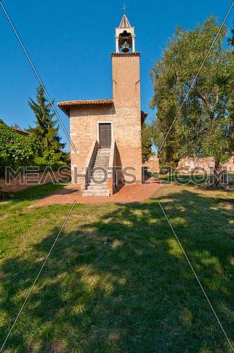 Venice Italy Torcello ancient  belltower with staircase view