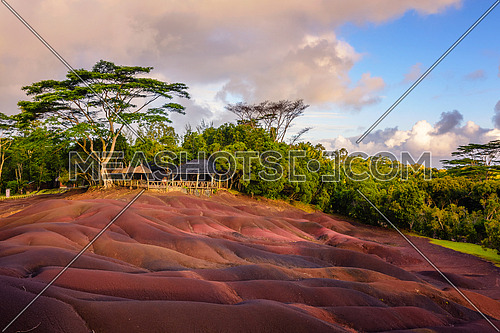Chamarel seven coloured earths.Natural park,the most famous tourist place of Mauritius island.